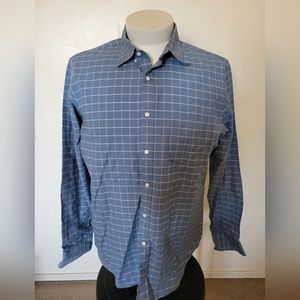 J. Crew Blue Plaid Mens Button Down Long Sleeve Shirt